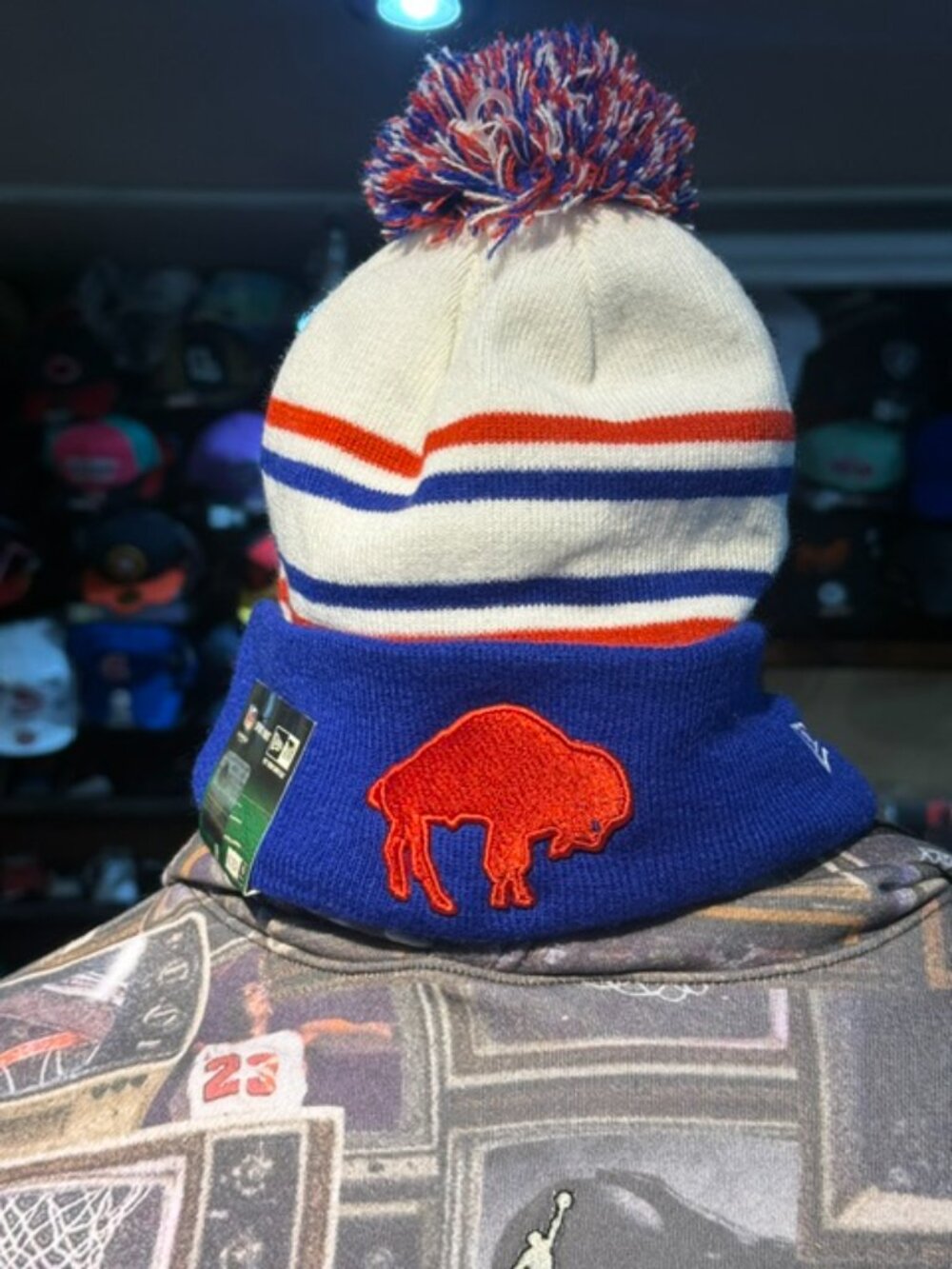 New Era Buffalo Bills Vintage On Field Classic Knit Cuffed Pom Knit Cap/Beanie